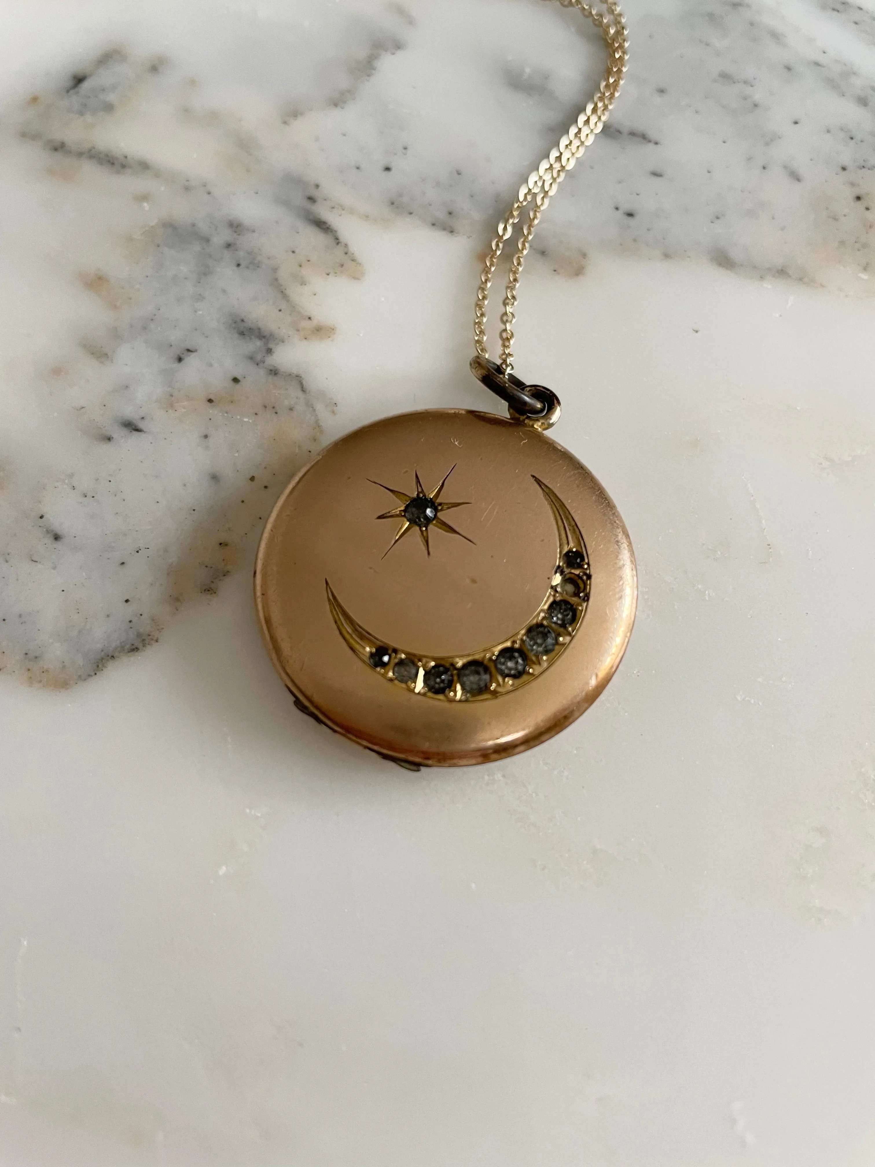 Antique Victorian Crescent Moon Locket