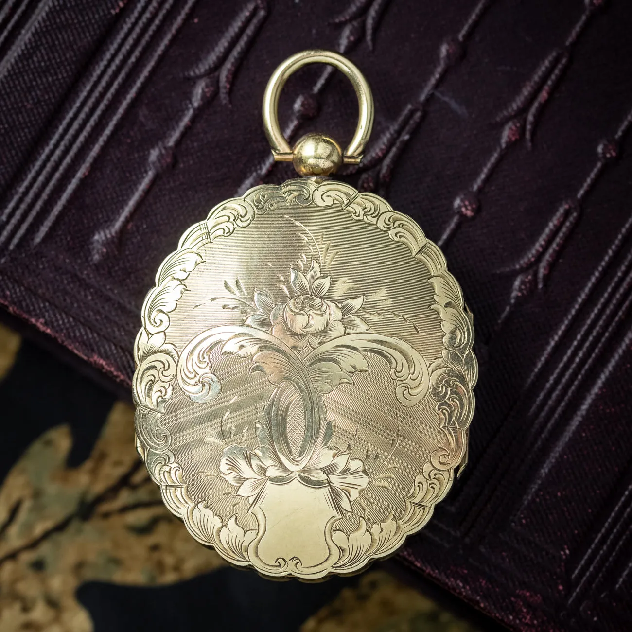 Antique Victorian Double Sided Mourning Locket With Hand Painted Portrait