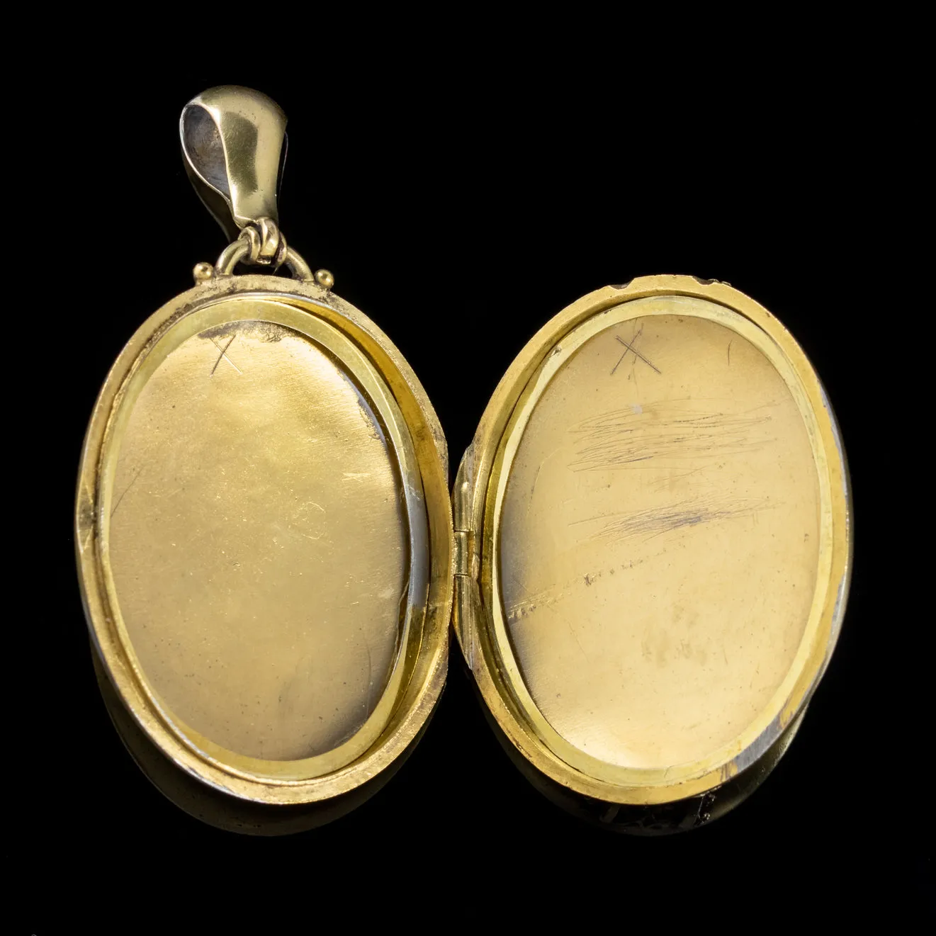 Antique Victorian Gold Gilded Silver Locket Circa 1880