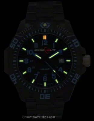 ArmourLite Caliber Series - Blue Accents - PVD Bracelet - Tritium - Date - 200m