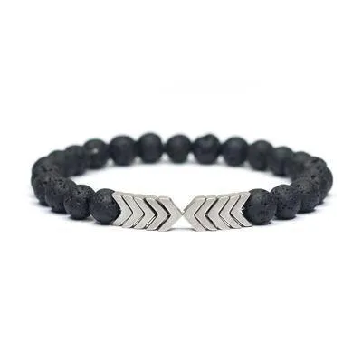 Arrow Lava Stone Bracelet