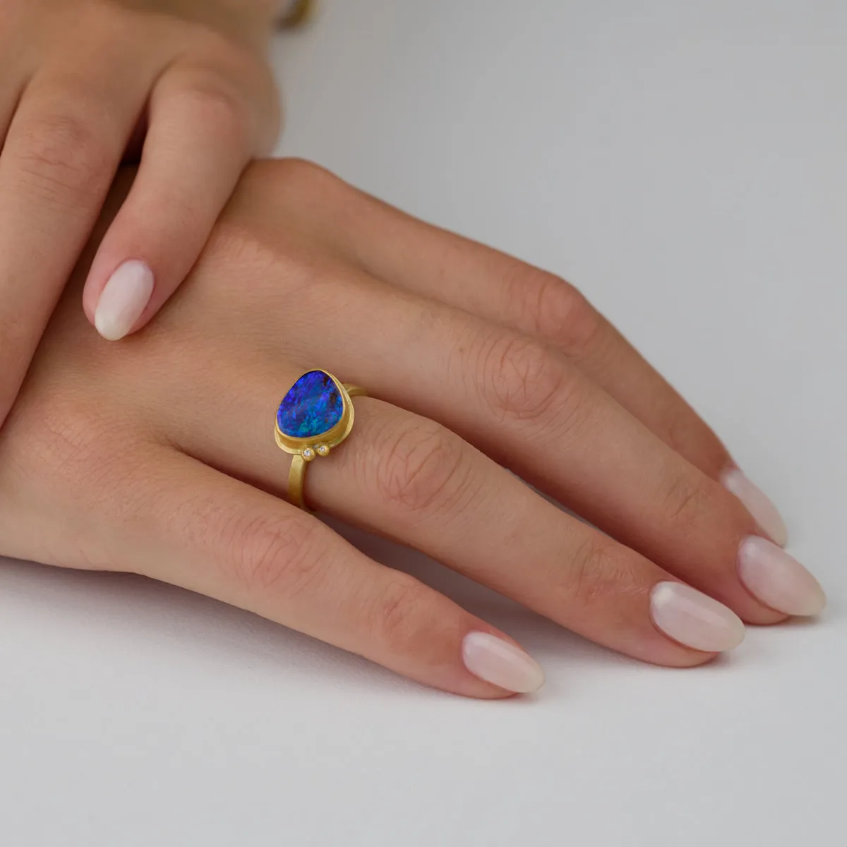 Australian Boulder Opal Ring