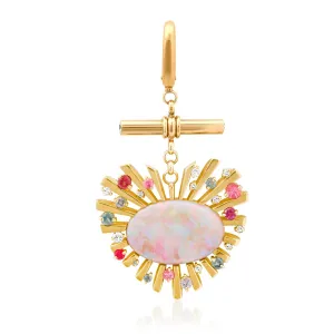 Australian Opal Divine Heart Love Light Watch Fob Pendant