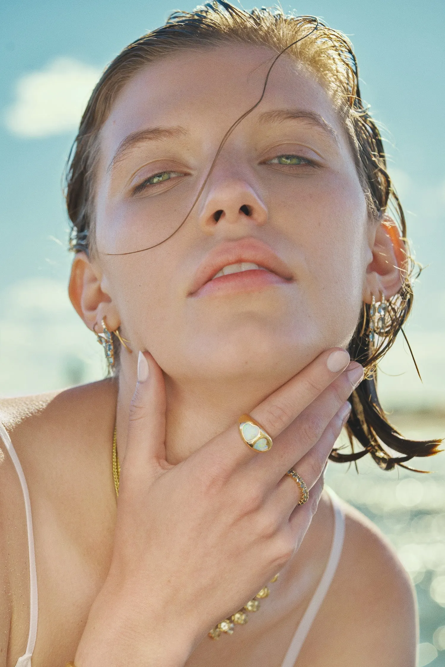 Australian Opal Heart Gypsy Ring