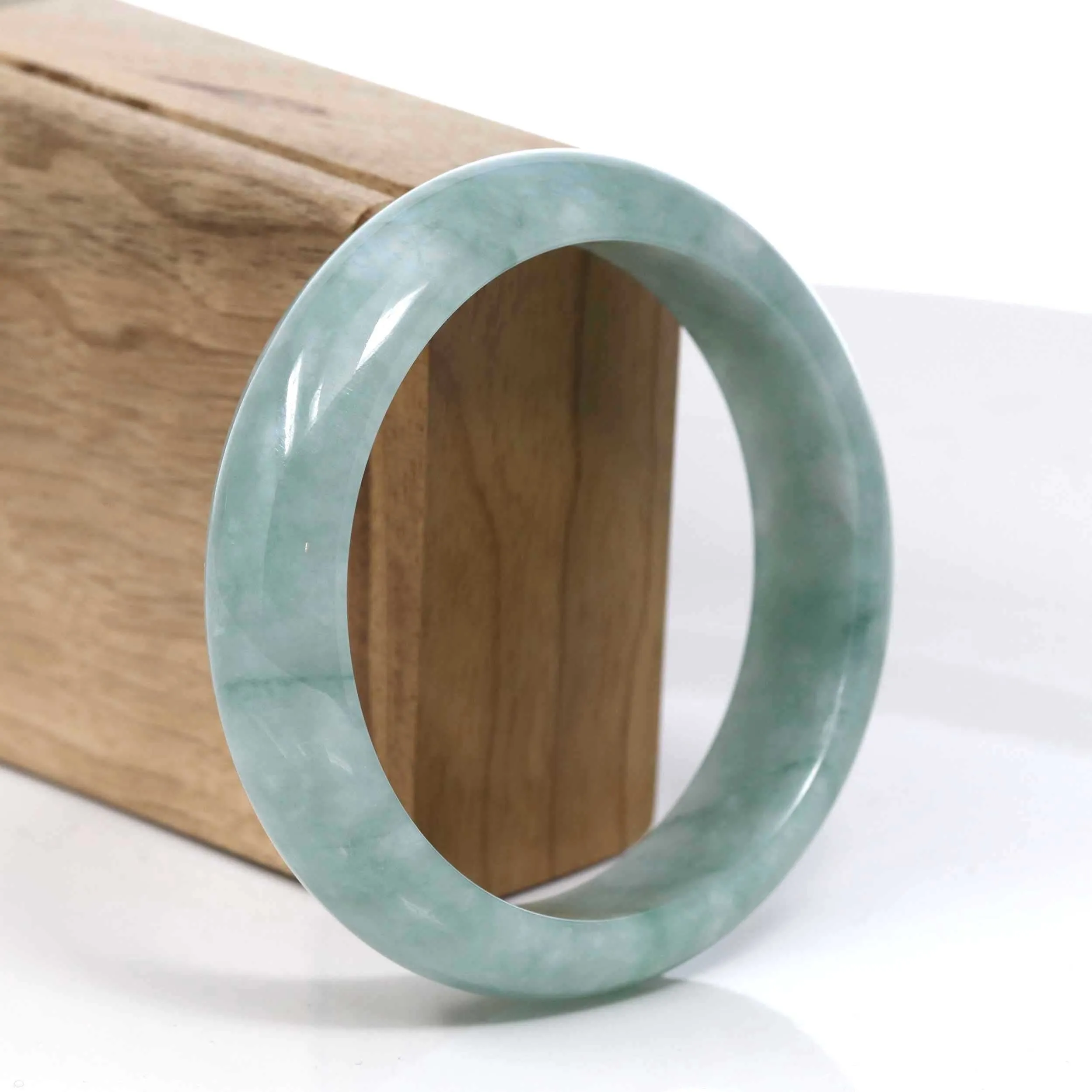 Baikalla Blue-Green Classic Real Jadeite Jade Bangle Bracelet (60.47mm) #393