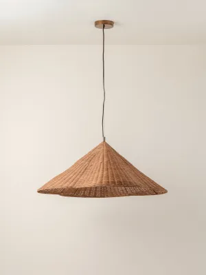 Bardi - 1 light oversized scalloped rattan pendant