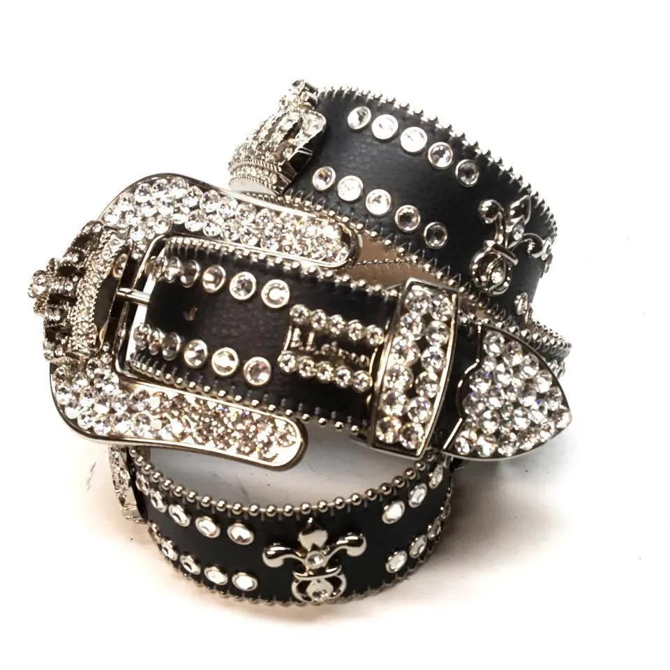 b.b. Simon "Jet Black Crown" Crystal Belt