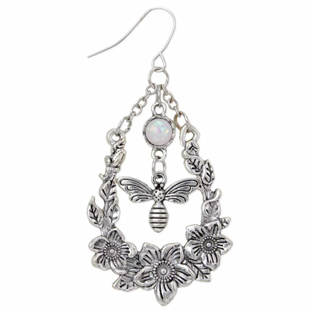 Bee and Flower Teardrop Dangle