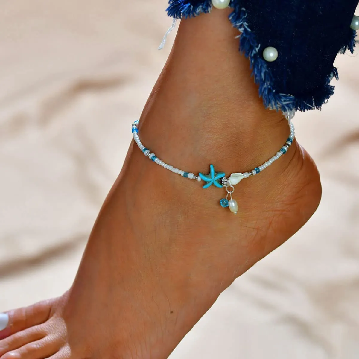 Boho Starfish Beaded Anklets