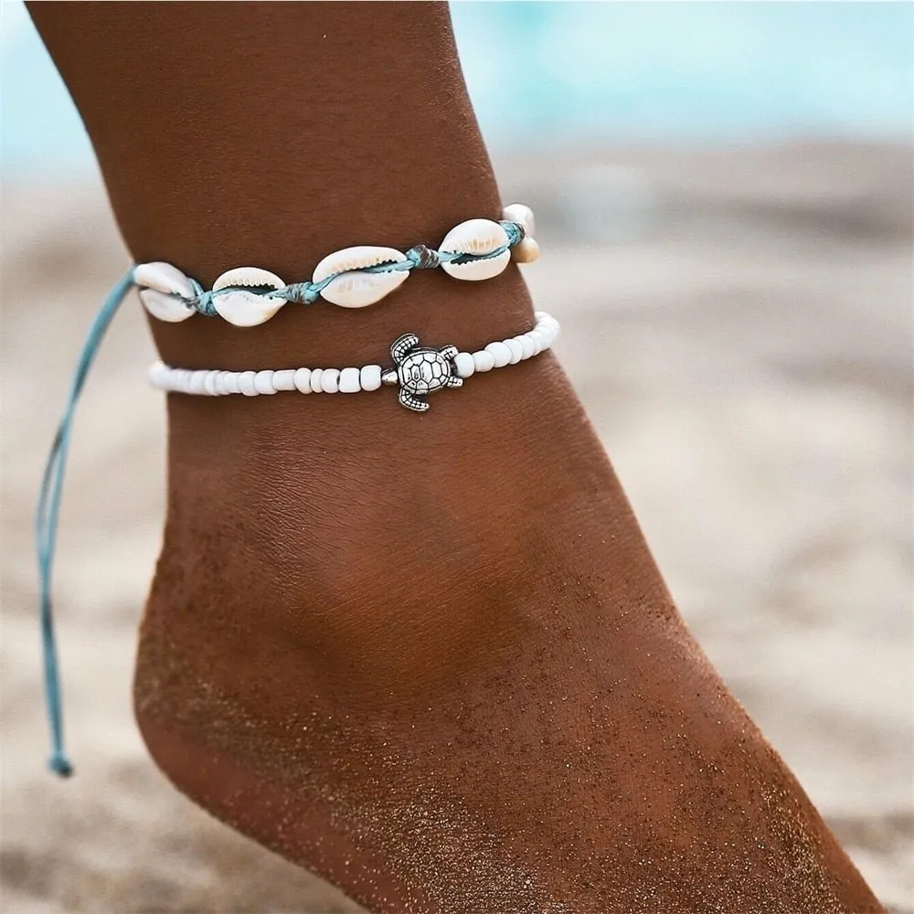 Boho Starfish Beaded Anklets