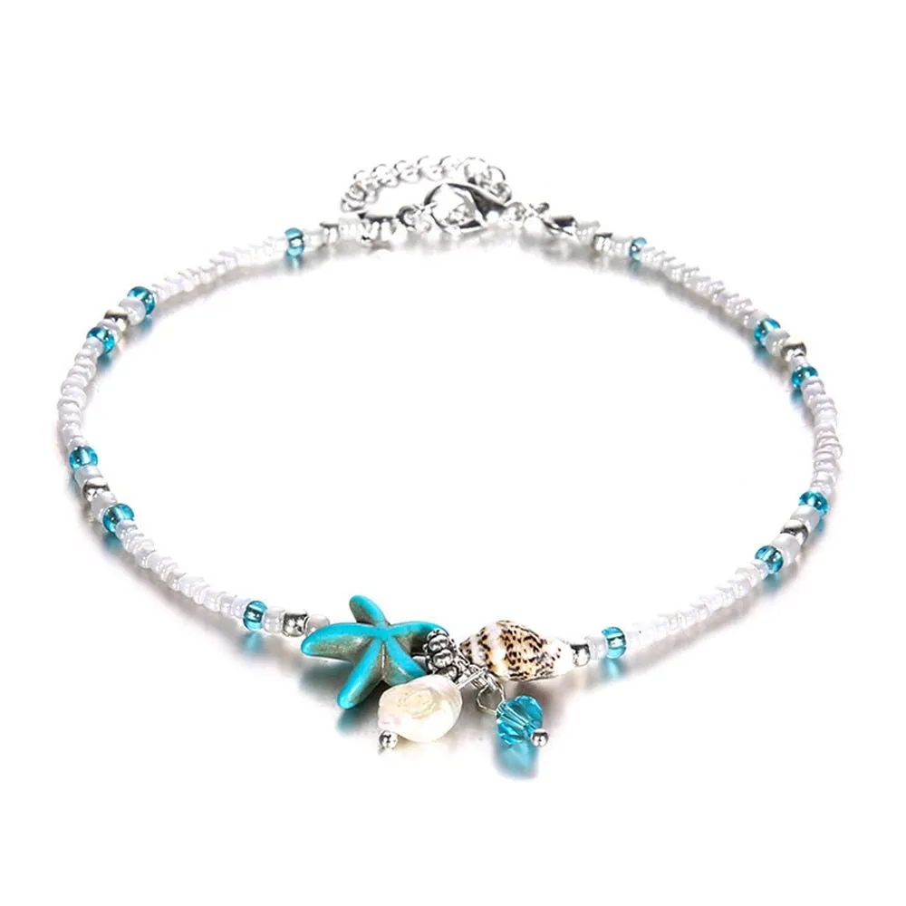 Boho Starfish Beaded Anklets