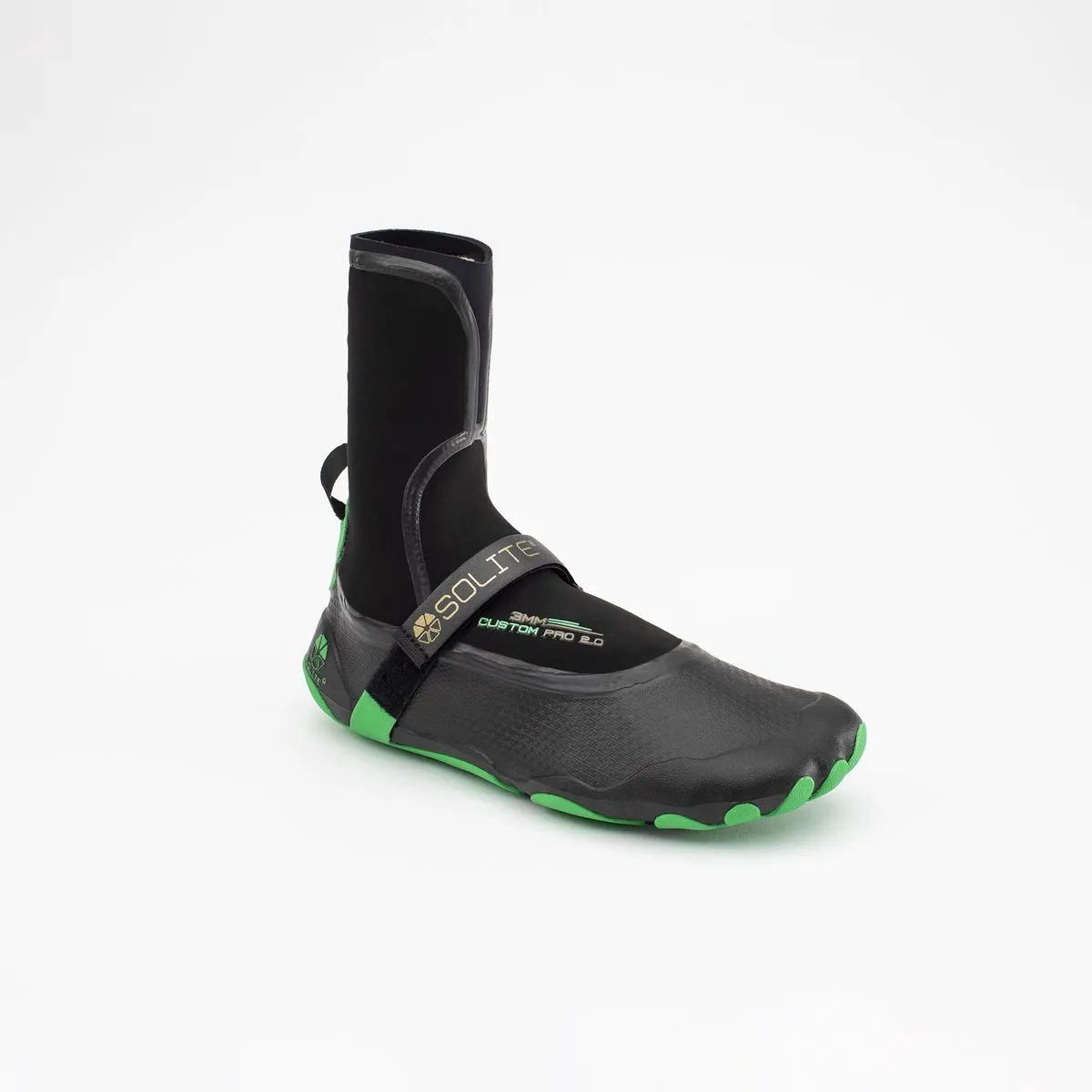 Booties 3mm SOLITE Custom Pro 2.0 (Black/Green) Includes Heat Booster Socks