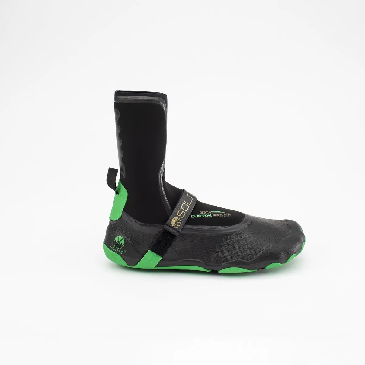 Booties 3mm SOLITE Custom Pro 2.0 (Black/Green) Includes Heat Booster Socks