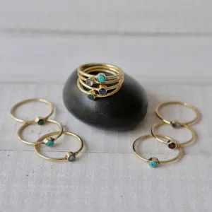 Brass Stone Stack Ring