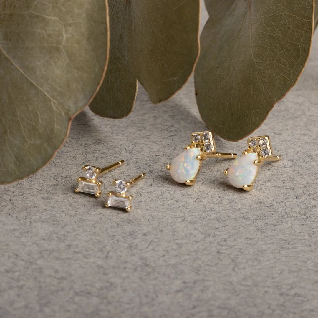 Bria Tiny Opal Studs-D