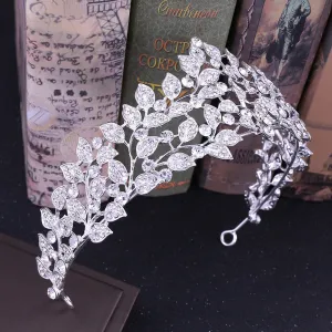 Bride Rhinestone Leaf Crown Korean Hairband Headband Wedding Princess Crown Wedding Dress Accessories