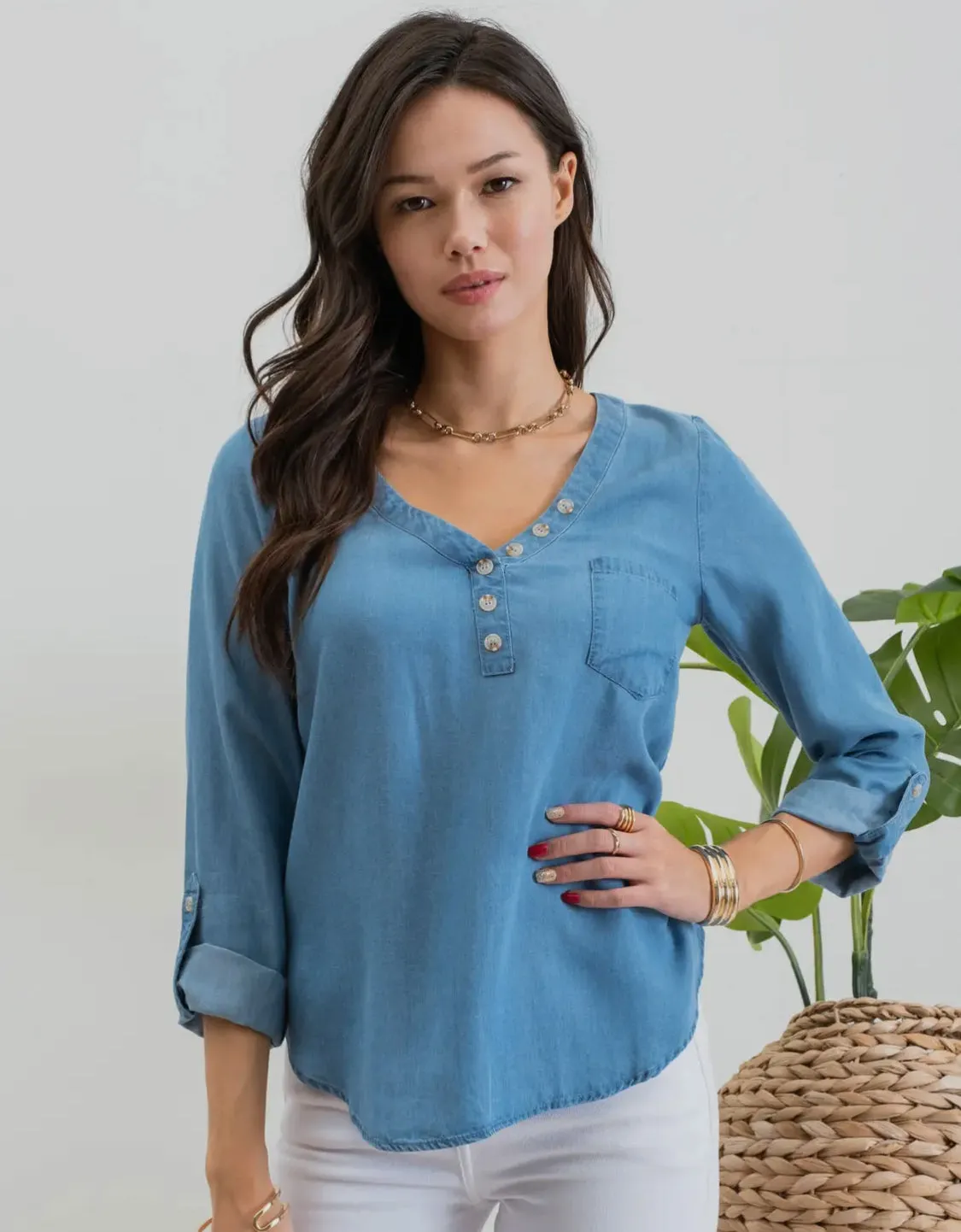 Britt Long Sleeve Chambray