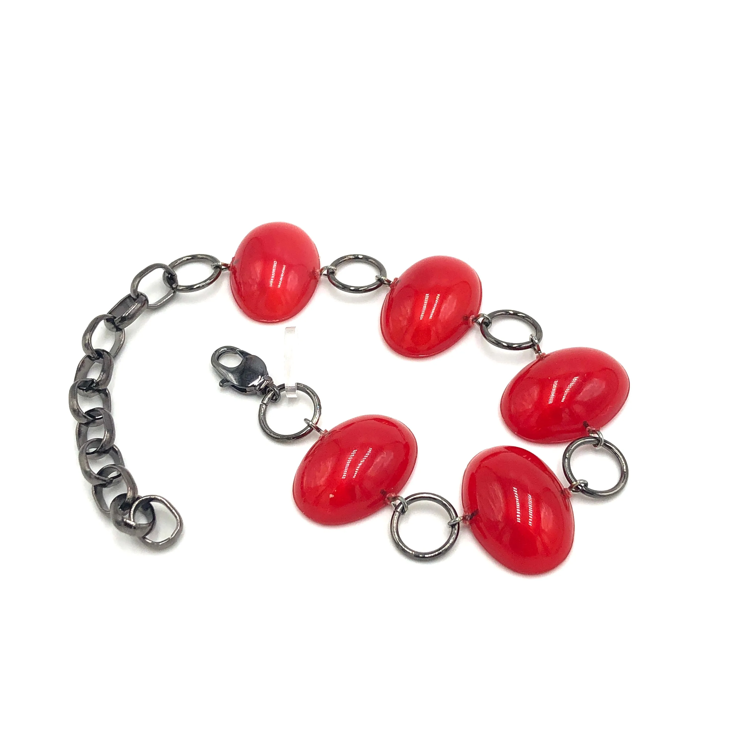 Cherry Jelly Bean Stations Bracelet