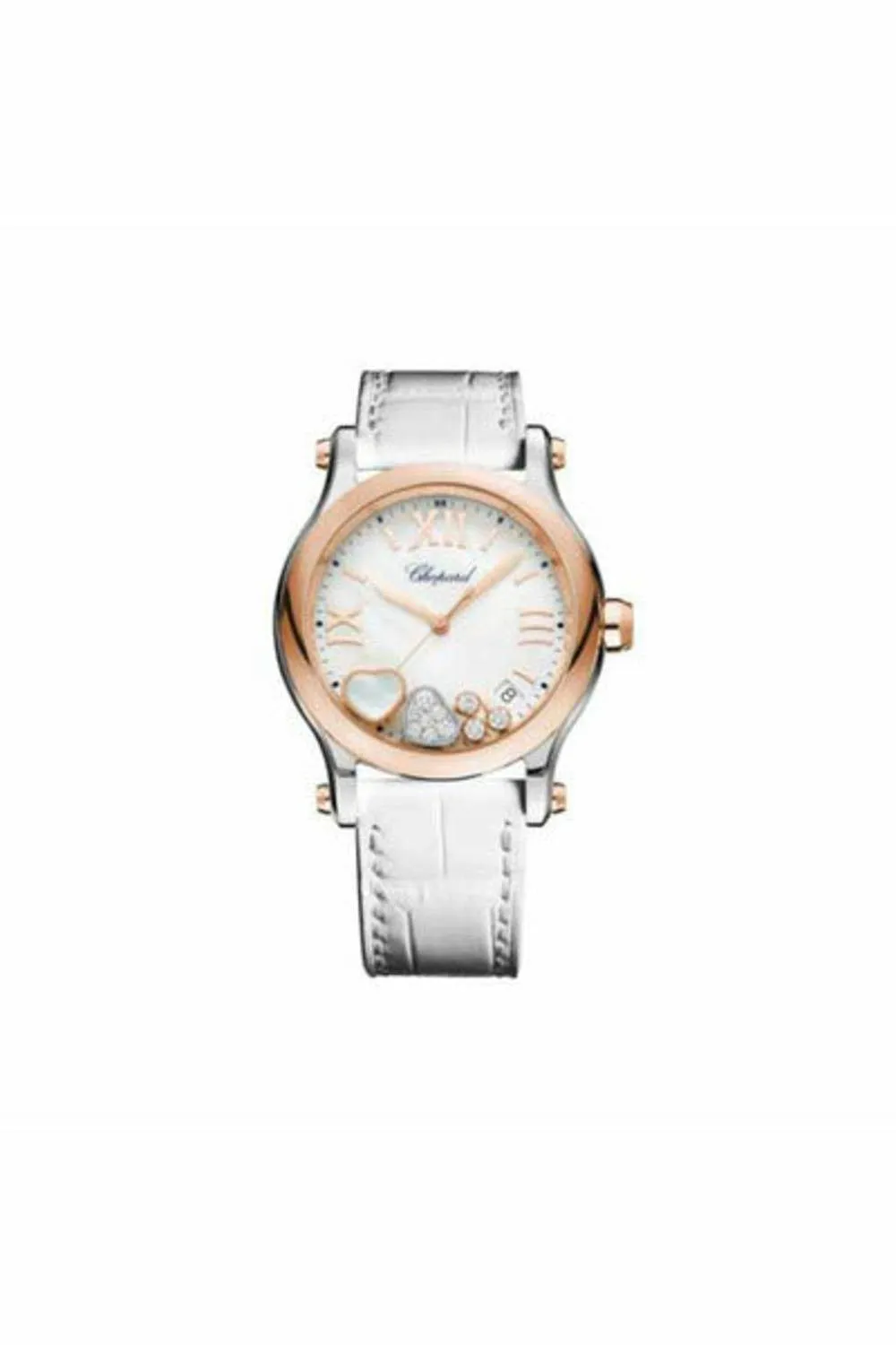 chopard happy sport 36mm round quartz ladies watch ref. 278582-6009