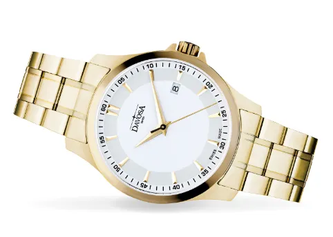 Classic Quartz Swiss-Made White Golden Executive Watch 16347915