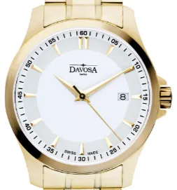 Classic Quartz Swiss-Made White Golden Executive Watch 16347915