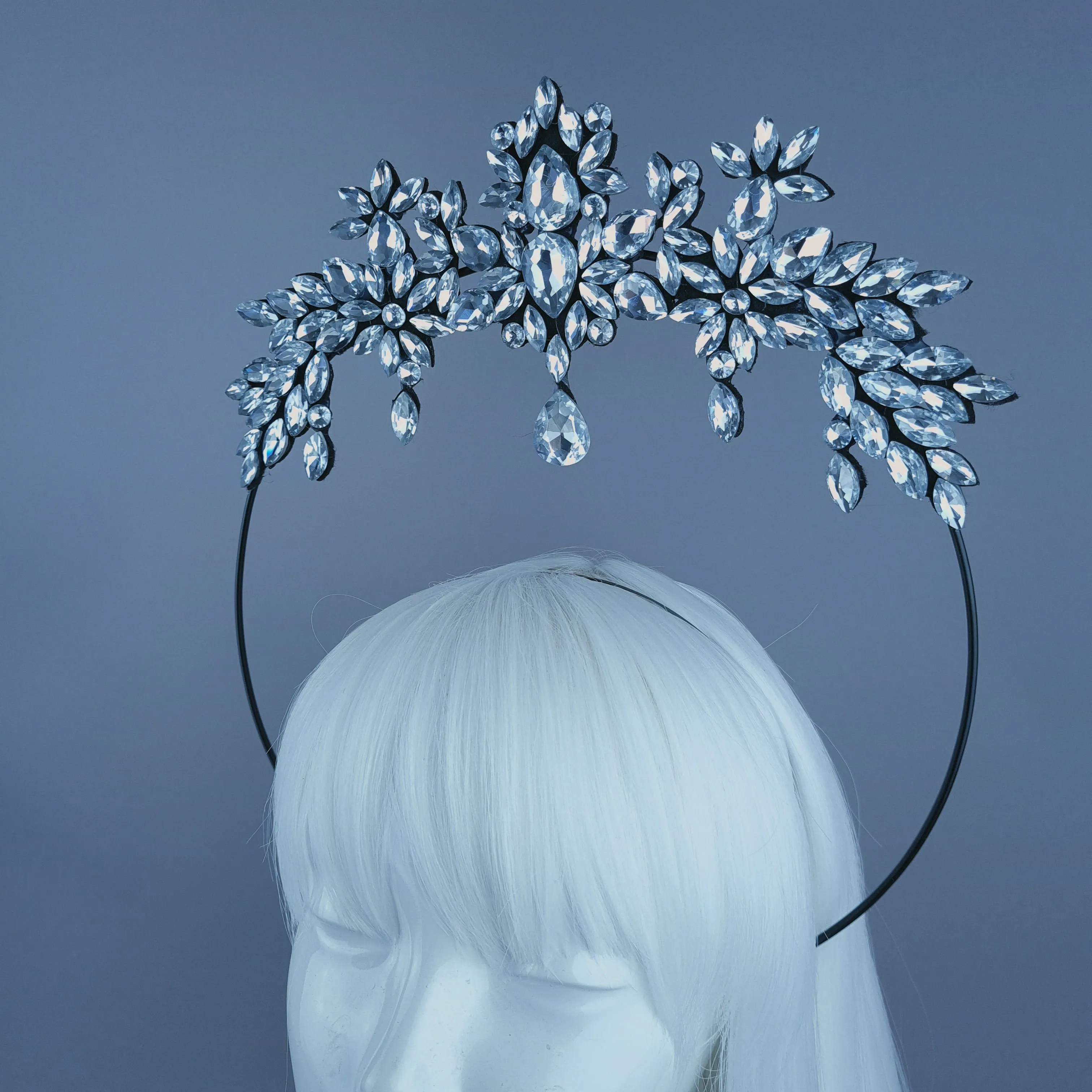 Clear/Silver Diamante Jewel Halo A8