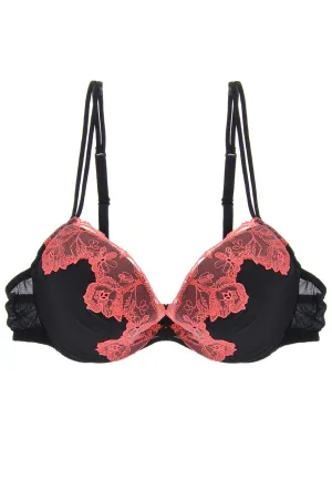 CORAL ROSES Black Bra