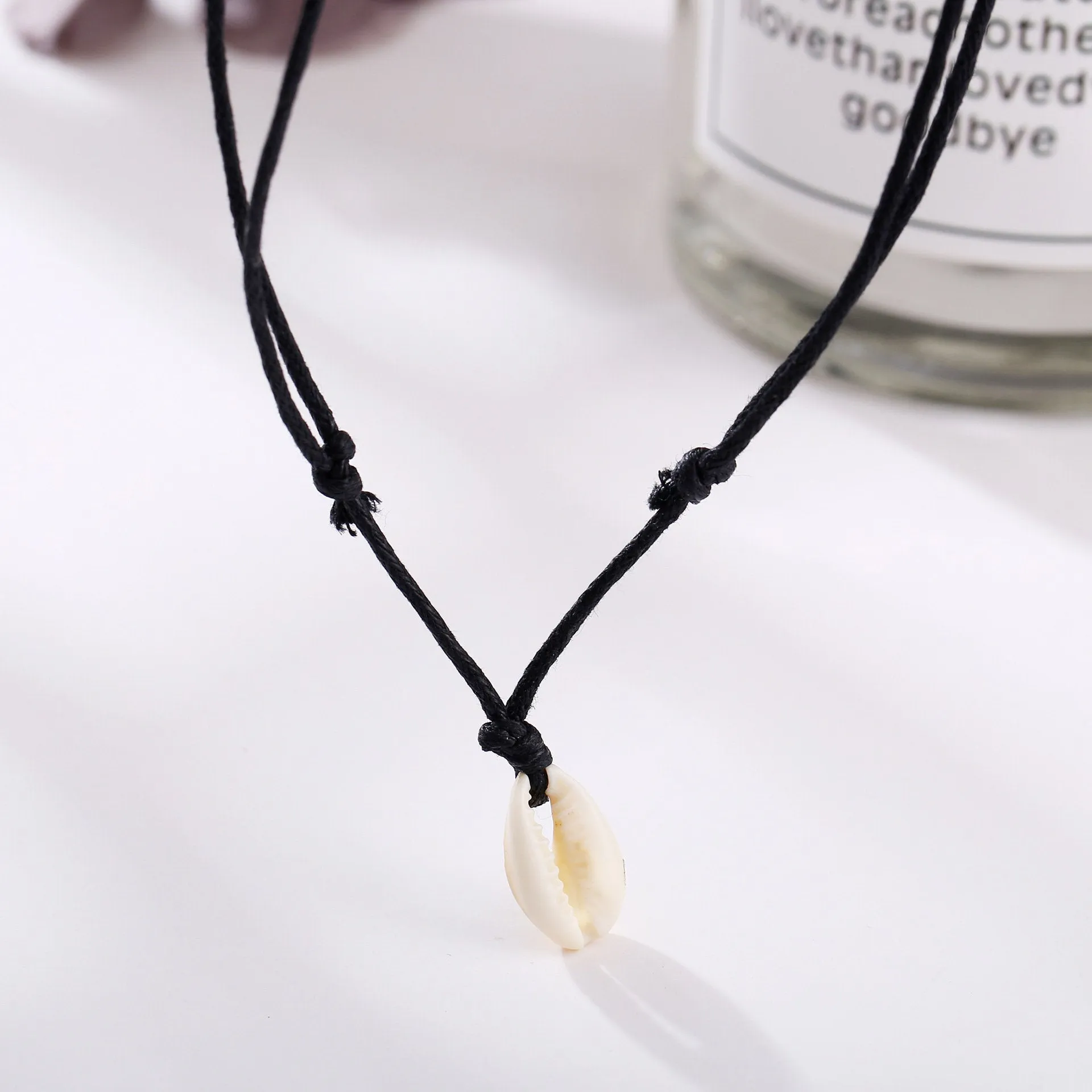 Cowrie Shell Necklace - Cowrie Shell Adjustable Choker - Shell Necklace - Beach Surf Necklace - Fashion Choker - Boho - Black Choker