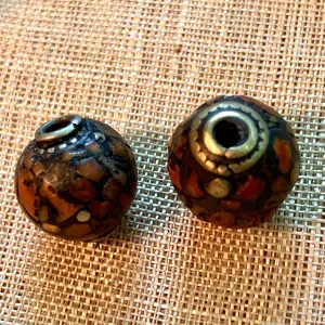 Crushed Coral & Brass Bead, Nepal