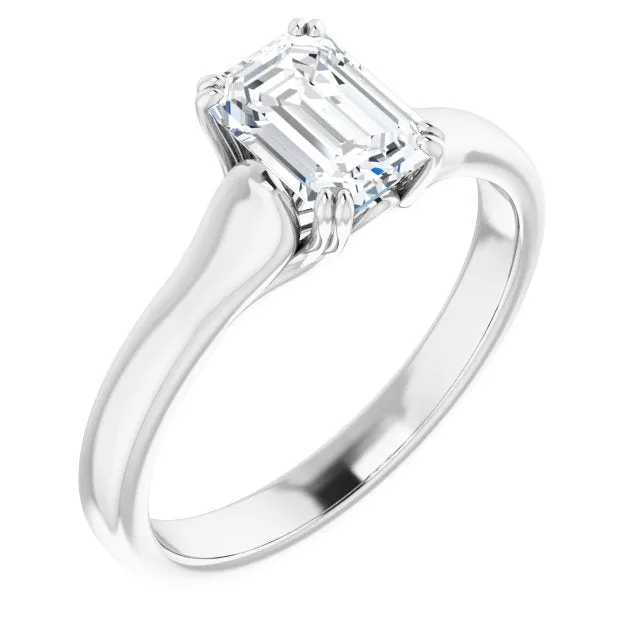 Cubic Zirconia Engagement Ring- The Alissa (Customizable Radiant Cut Solitaire with Under-trellis Design)