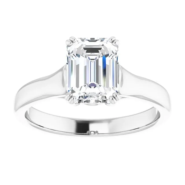 Cubic Zirconia Engagement Ring- The Alissa (Customizable Radiant Cut Solitaire with Under-trellis Design)