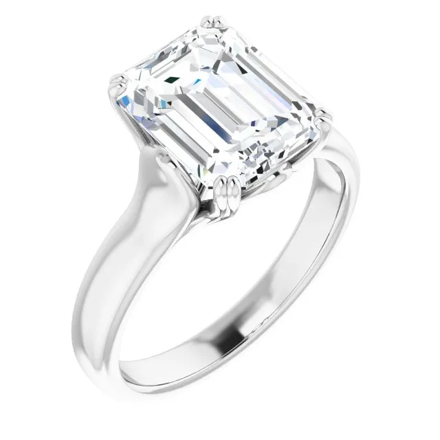 Cubic Zirconia Engagement Ring- The Alissa (Customizable Radiant Cut Solitaire with Under-trellis Design)