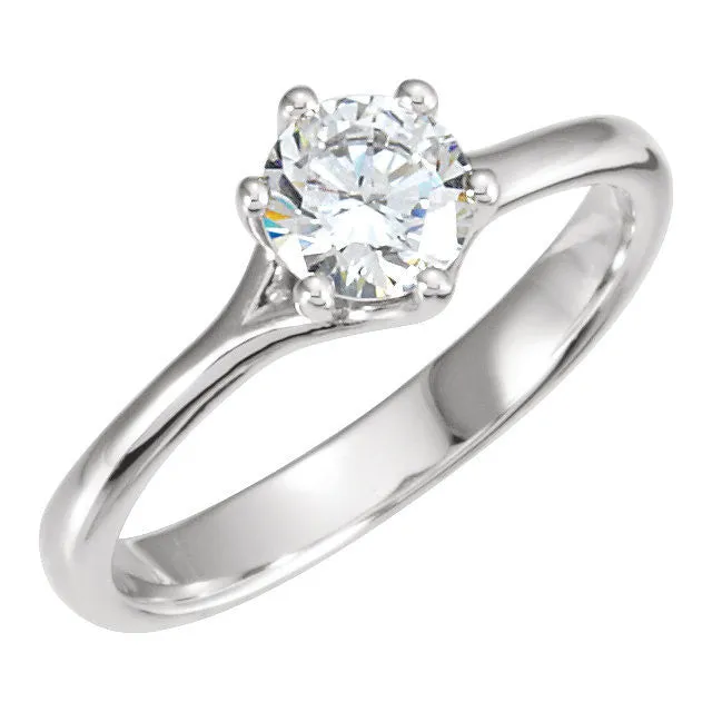 Cubic Zirconia Engagement Ring- The Allison (0.75 Carat Classic Round Solitaire)