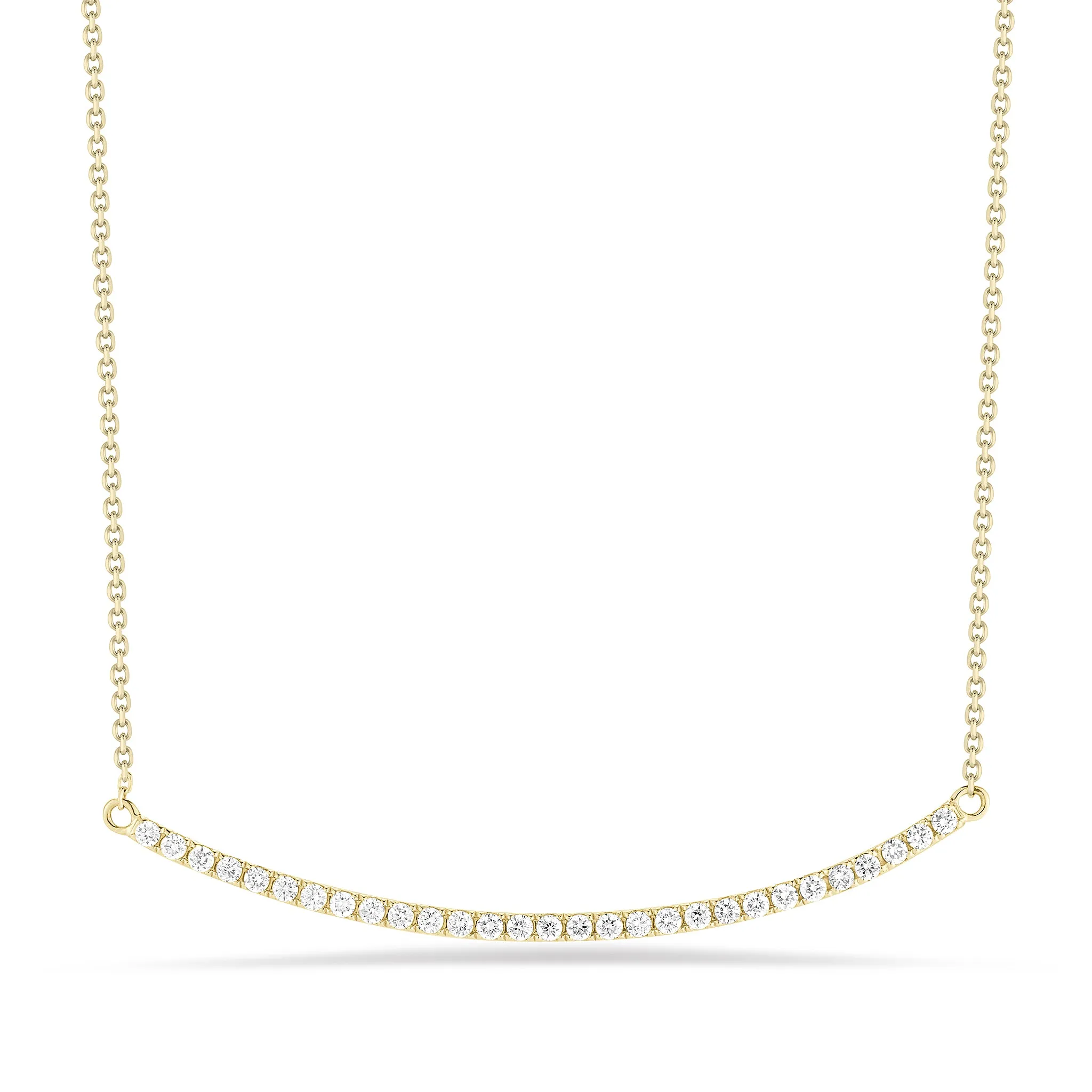 Curved Diamond Bar Necklace