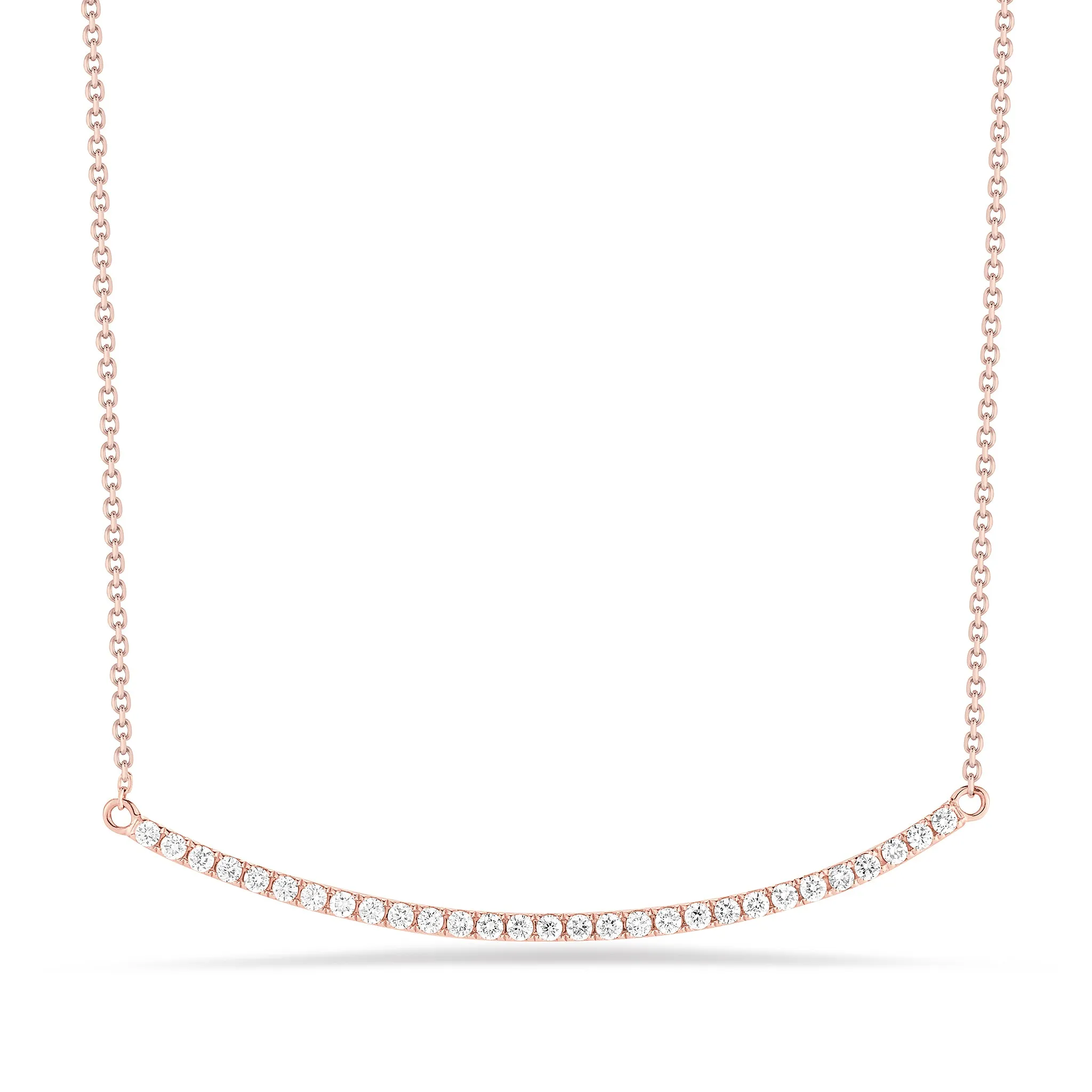 Curved Diamond Bar Necklace