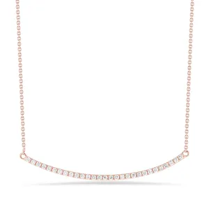 Curved Diamond Bar Necklace