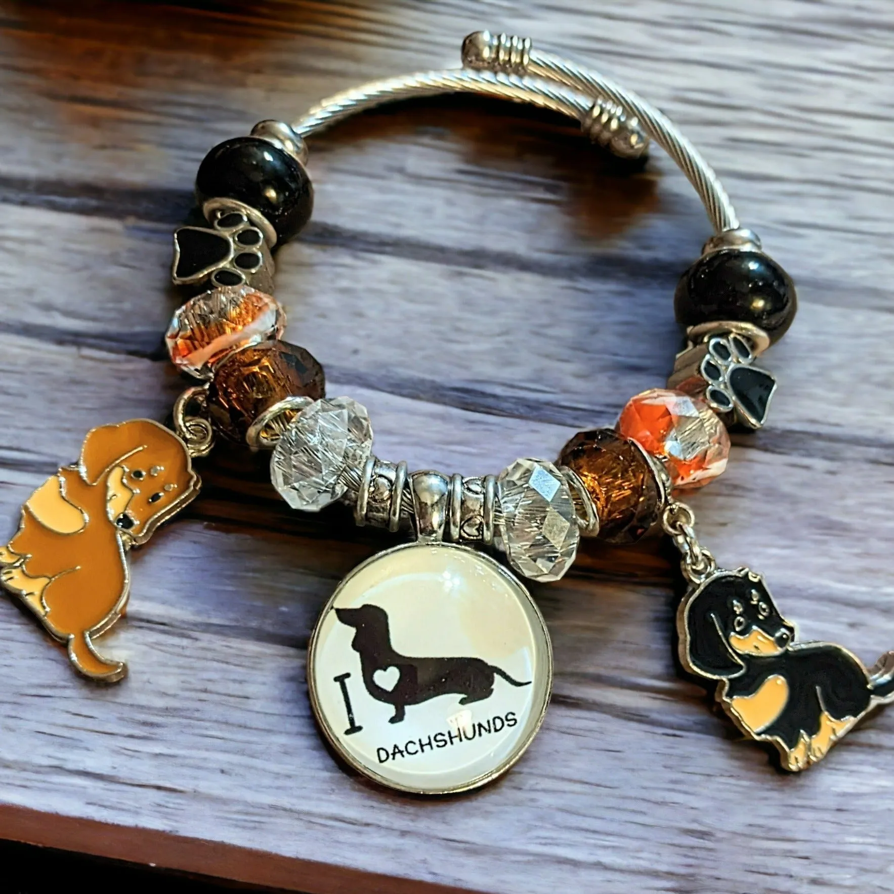 Dachshund Lover Euro Cuff Wrap Bracelet