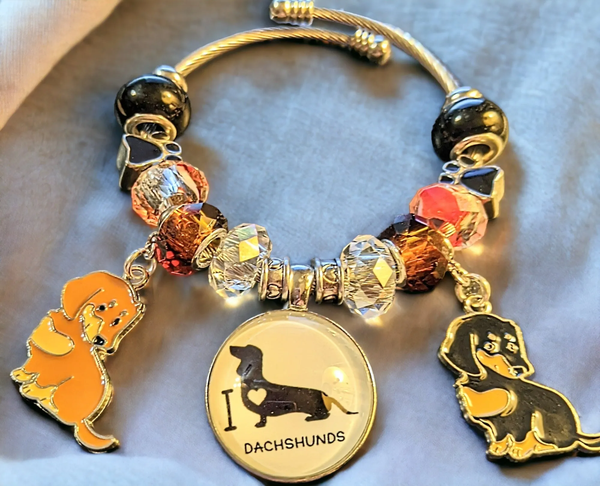 Dachshund Lover Euro Cuff Wrap Bracelet