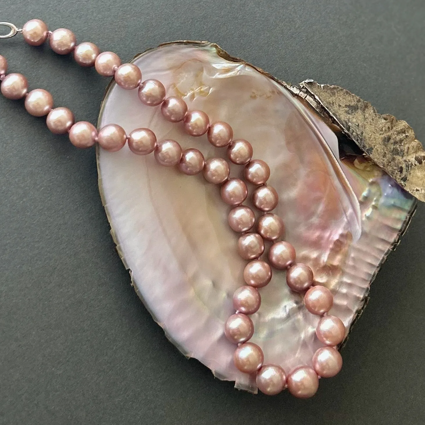 Dark Rose Freshwater Pearl Necklace