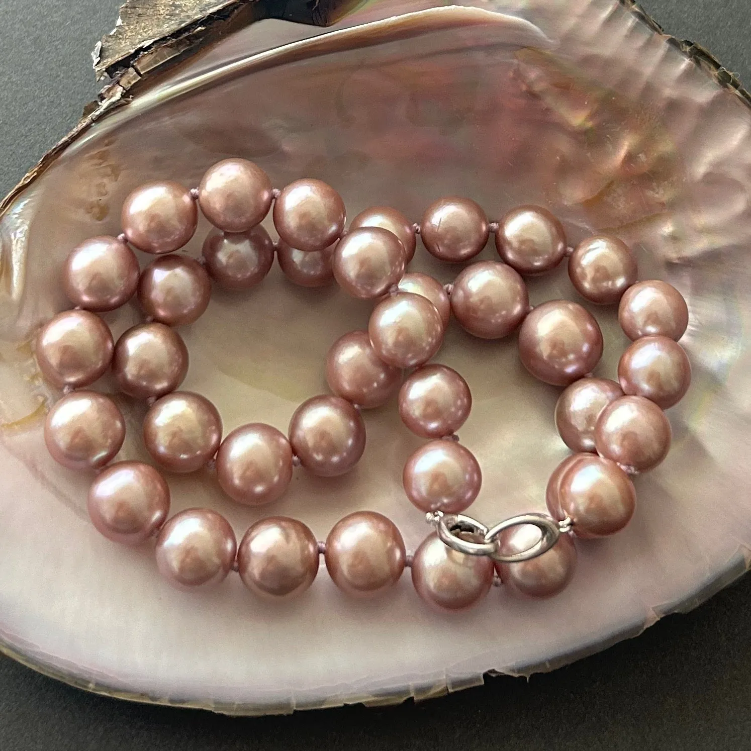 Dark Rose Freshwater Pearl Necklace