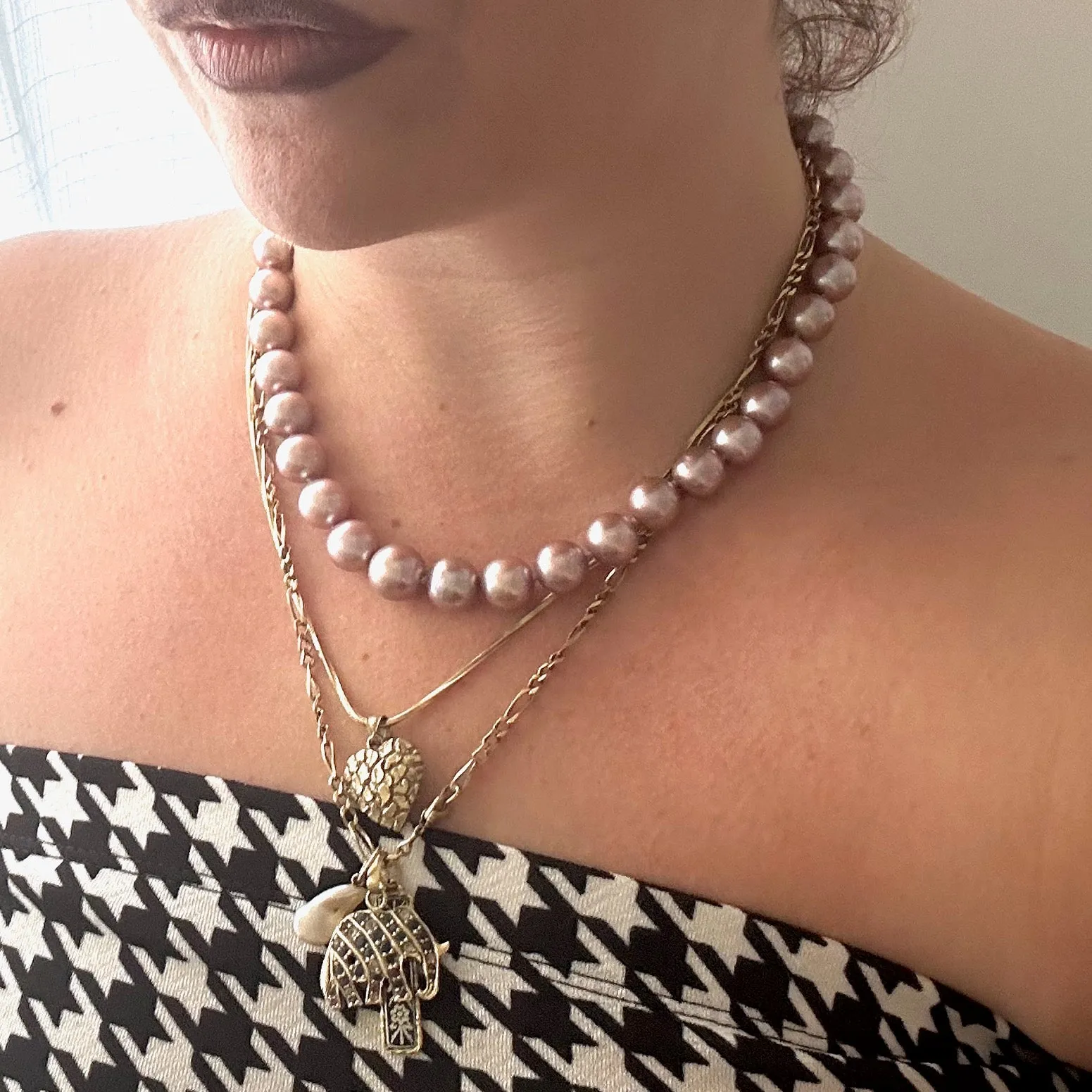 Dark Rose Freshwater Pearl Necklace