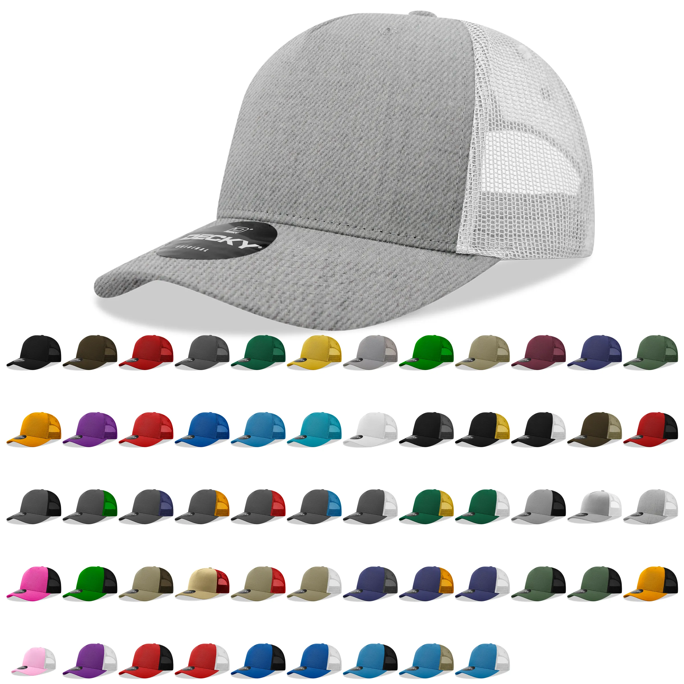 Decky 6030 - Classic, 5-Panel Retro Trucker Cap