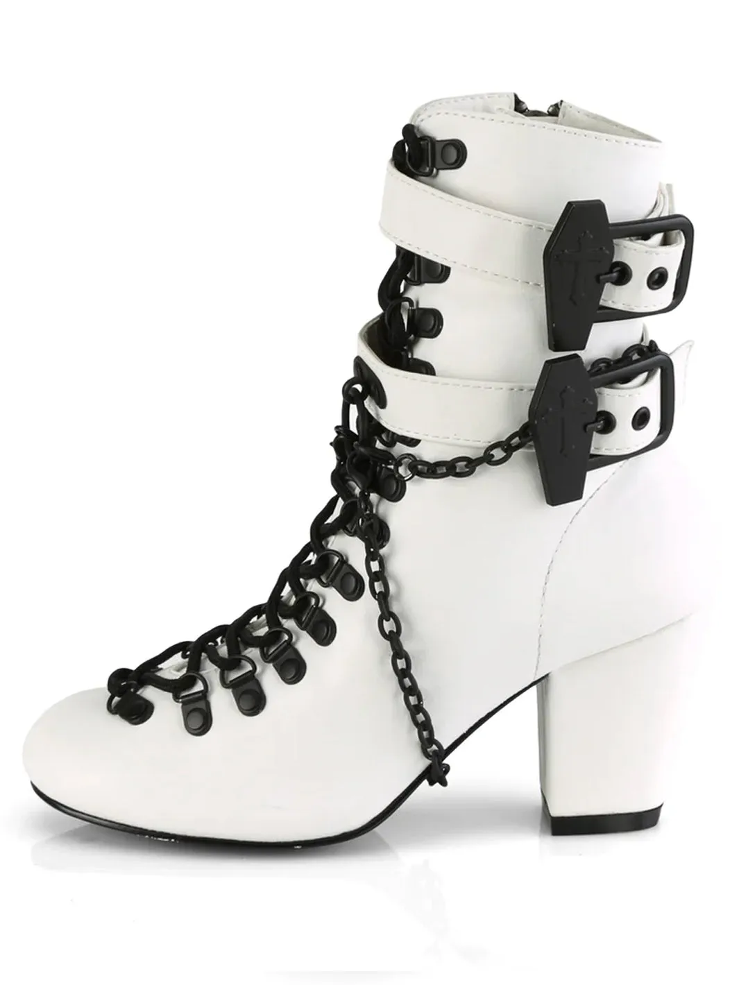 DEMONIA VIVIKA-128 - WHITE VEGAN LEATHER ✰ PRE ORDER ✰