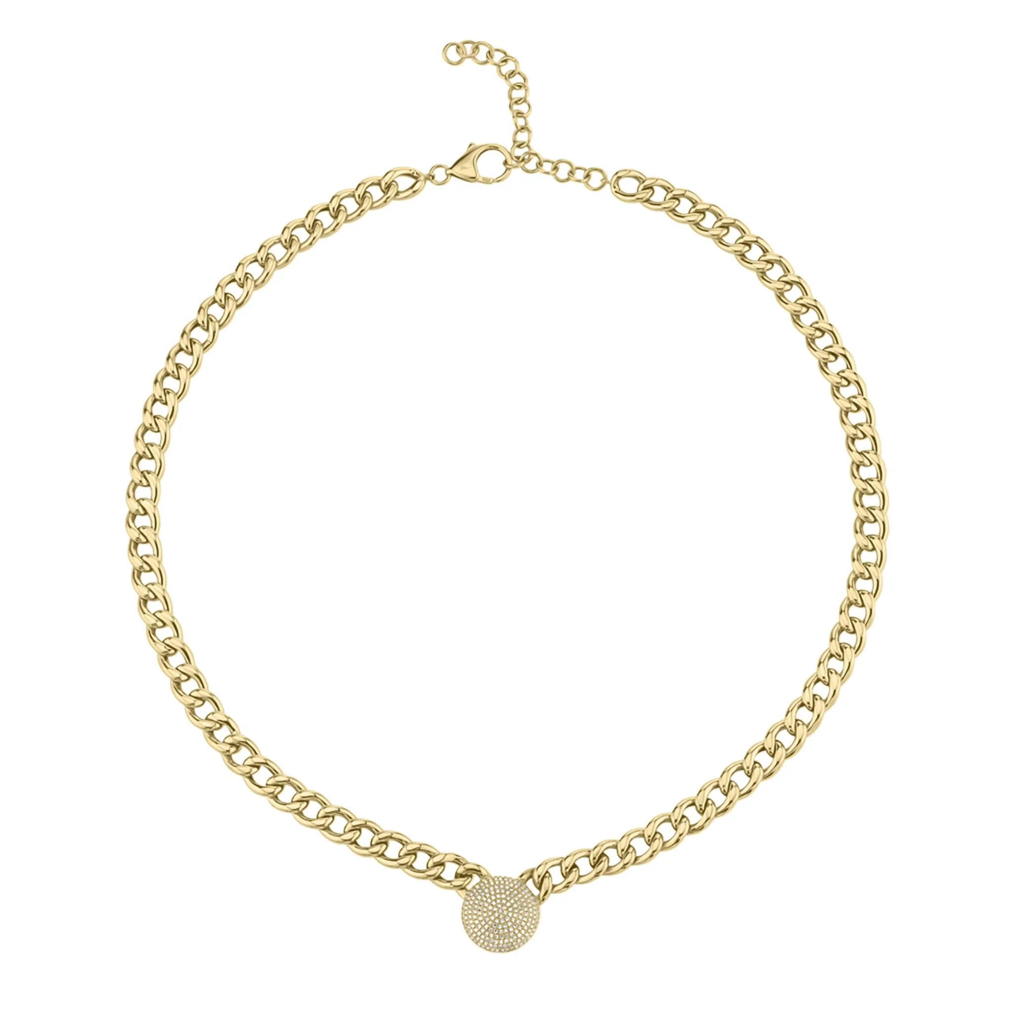 Diamond Disc Curb Chain Choker