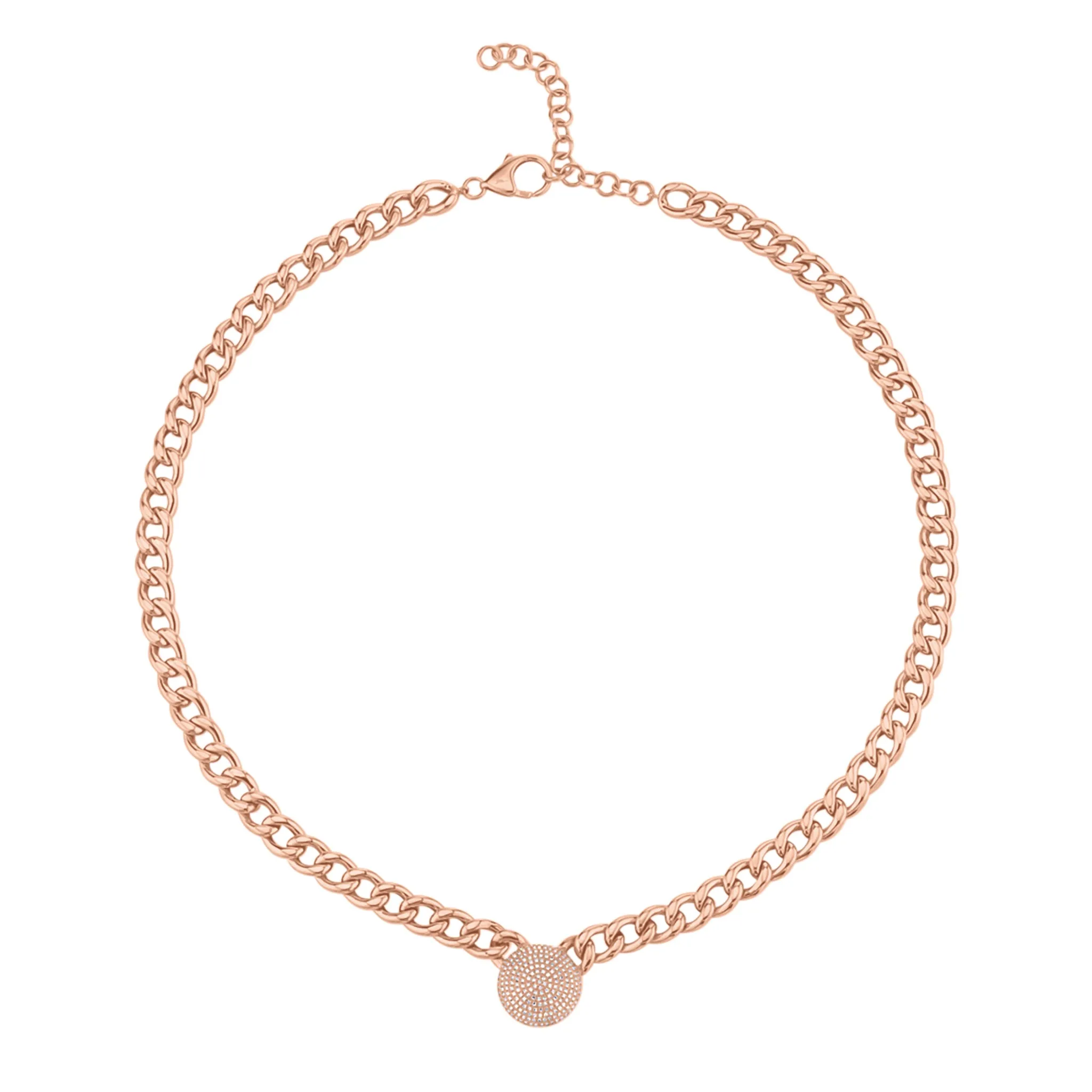 Diamond Disc Curb Chain Choker