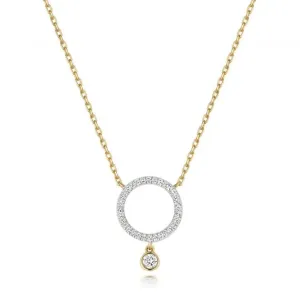 Diamond Jewellery 9ct Gold Diamond Circle Drop Necklace ND139