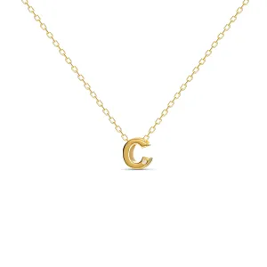 Diamond Letter Necklace "C" - 18 karat gold vermeil on sterling silver, diamond 0.01 carat