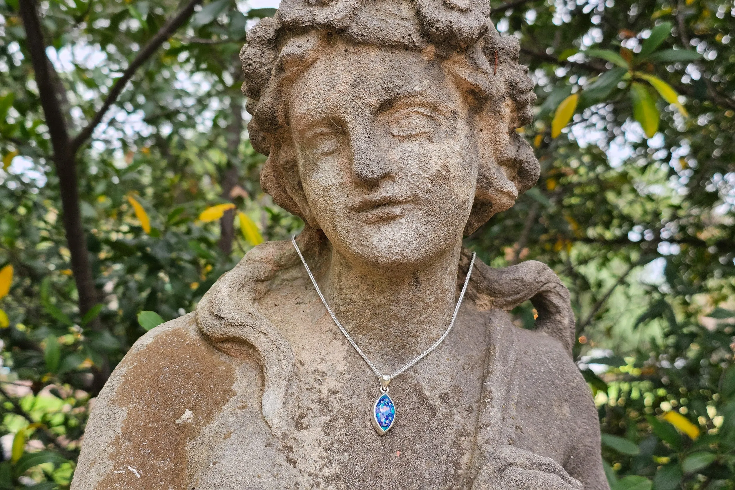 Diamond Opal Drop Pendant with Cremation Ash