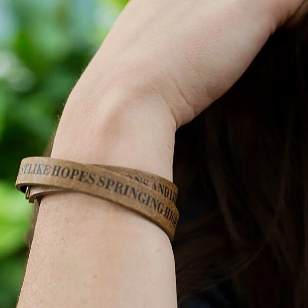 Double Wrap Recycled Leather Bracelet - Still I'll Rise