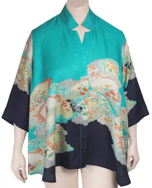 Dressori Silk Border Print Jacket